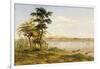 Town of Tete from the North Shore of the Zambezi, 1859-Thomas Baines-Framed Giclee Print