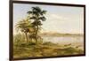 Town of Tete from the North Shore of the Zambezi, 1859-Thomas Baines-Framed Giclee Print