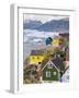 Town of Uummannaq, northwest Greenland, Nuussuaq Peninsula in the background.-Martin Zwick-Framed Photographic Print