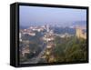 Town of Veliko Tarnovo and Walls of Tsarevets Fortress from Tsarevets Hill, Bulgaria-Richard Nebesky-Framed Stretched Canvas