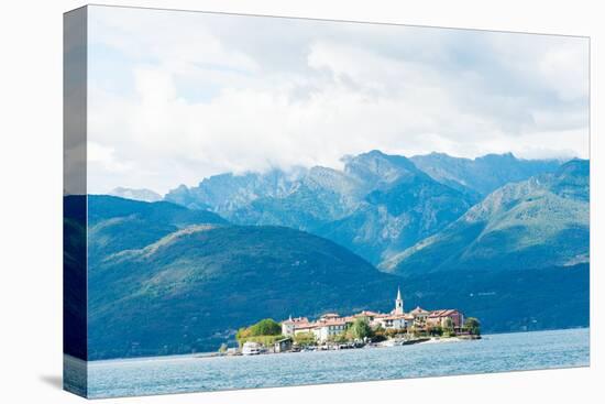 Town on an Island, Isola Dei Pescatori, Stresa, Lake Maggiore, Piedmont, Italy-null-Stretched Canvas