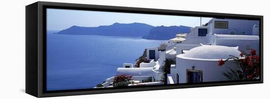 Town on an Island, Oia, Santorini, Cyclades Islands, Greece-null-Framed Stretched Canvas