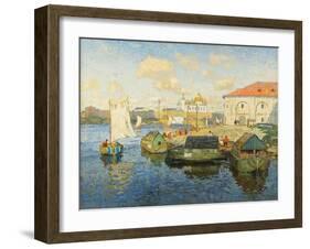 Town on the Volga River, 1913-Konstantin Ivanovich Gorbatov-Framed Giclee Print