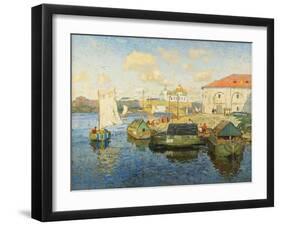 Town on the Volga River, 1913-Konstantin Ivanovich Gorbatov-Framed Giclee Print