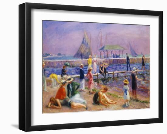 Town Pier - Blue Point, Long Island-William James Glackens-Framed Giclee Print