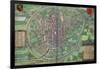 Town Plan of Brussels, from Civitates Orbis Terrarum by Georg Braun-Joris Hoefnagel-Framed Giclee Print