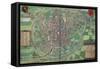Town Plan of Brussels, from Civitates Orbis Terrarum by Georg Braun-Joris Hoefnagel-Framed Stretched Canvas
