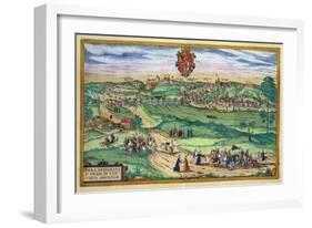 Town Plan of Grodno, from "Civitates Orbis Terrarum" by Georg Braun and Frans Hogenberg, circa 1572-Joris Hoefnagel-Framed Giclee Print