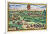 Town Plan of Grodno, from "Civitates Orbis Terrarum" by Georg Braun and Frans Hogenberg, circa 1572-Joris Hoefnagel-Framed Giclee Print