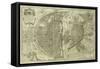 Town Plan of Paris, 1572-Braun and Hogenberg-Framed Stretched Canvas