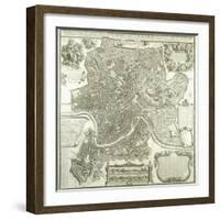 Town Plan of Rome, 1730-Giovanni Battista Falda-Framed Giclee Print