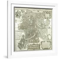 Town Plan of Rome, 1730-Giovanni Battista Falda-Framed Giclee Print