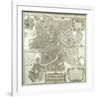 Town Plan of Rome, 1730-Giovanni Battista Falda-Framed Giclee Print