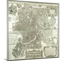 Town Plan of Rome, 1730-Giovanni Battista Falda-Mounted Giclee Print