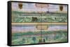 Town Plan of Vienna and Buda, from "Civitates Orbis Terrarum"-Joris Hoefnagel-Framed Stretched Canvas