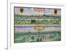 Town Plan of Vienna and Buda, from "Civitates Orbis Terrarum"-Joris Hoefnagel-Framed Giclee Print