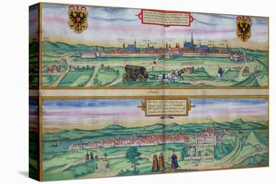 Town Plan of Vienna and Buda, from "Civitates Orbis Terrarum"-Joris Hoefnagel-Stretched Canvas