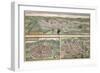 Town Plans of Rouen, Nimes and Bordeaux, from Civitates Orbis Terrarum by Georg Braun-Joris Hoefnagel-Framed Giclee Print