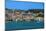 Town seafront panorama with low-rise buildings, Argostoli, Cephalonia Ionia Islands, Greek Islands-bestravelvideo-Mounted Photographic Print