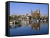 Town Skyline, St.Joseph Church and Harbour, Msida, Malta-Steve Vidler-Framed Stretched Canvas