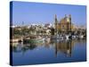 Town Skyline, St.Joseph Church and Harbour, Msida, Malta-Steve Vidler-Stretched Canvas