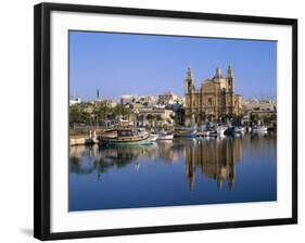 Town Skyline, St.Joseph Church and Harbour, Msida, Malta-Steve Vidler-Framed Photographic Print