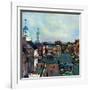 "Town Square, New Castle Delaware," March 17, 1962-John Falter-Framed Giclee Print