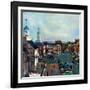 "Town Square, New Castle Delaware," March 17, 1962-John Falter-Framed Giclee Print