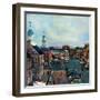 "Town Square, New Castle Delaware," March 17, 1962-John Falter-Framed Premium Giclee Print