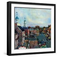 "Town Square, New Castle Delaware," March 17, 1962-John Falter-Framed Giclee Print