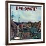 "Town Square, New Castle Delaware," Saturday Evening Post Cover, March 17, 1962-John Falter-Framed Giclee Print