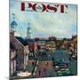 "Town Square, New Castle Delaware," Saturday Evening Post Cover, March 17, 1962-John Falter-Mounted Giclee Print