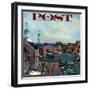 "Town Square, New Castle Delaware," Saturday Evening Post Cover, March 17, 1962-John Falter-Framed Giclee Print