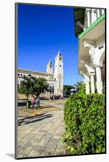 Town Square of Puerto Plata with Cathedral of St. Philip the Apostle-Michael-Mounted Photographic Print