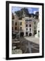 Town Square with Restaurant Tables and Colourful Buildings-Eleanor Scriven-Framed Photographic Print