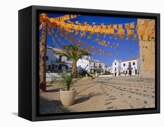 Town Square with Streamers in Regional Colours, Altea, Alicante, Valencia, Spain, Europe-Ruth Tomlinson-Framed Stretched Canvas