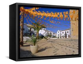 Town Square with Streamers in Regional Colours, Altea, Alicante, Valencia, Spain, Europe-Ruth Tomlinson-Framed Stretched Canvas