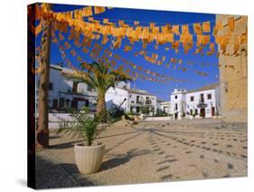 Town Square with Streamers in Regional Colours, Altea, Alicante, Valencia, Spain, Europe-Ruth Tomlinson-Stretched Canvas