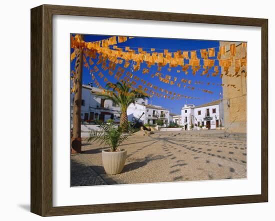 Town Square with Streamers in Regional Colours, Altea, Alicante, Valencia, Spain, Europe-Ruth Tomlinson-Framed Photographic Print