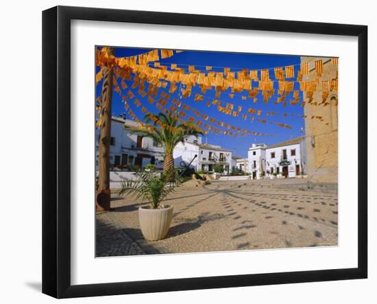 Town Square with Streamers in Regional Colours, Altea, Alicante, Valencia, Spain, Europe-Ruth Tomlinson-Framed Photographic Print