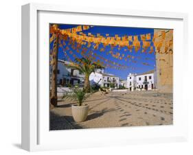 Town Square with Streamers in Regional Colours, Altea, Alicante, Valencia, Spain, Europe-Ruth Tomlinson-Framed Photographic Print