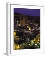 Town & Templo Santa Prisca, Taxco, Mexico-Walter Bibikow-Framed Photographic Print