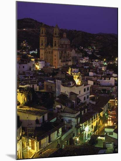 Town & Templo Santa Prisca, Taxco, Mexico-Walter Bibikow-Mounted Photographic Print