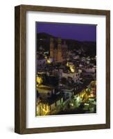 Town & Templo Santa Prisca, Taxco, Mexico-Walter Bibikow-Framed Photographic Print