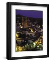 Town & Templo Santa Prisca, Taxco, Mexico-Walter Bibikow-Framed Photographic Print