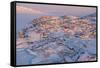 Town Uummannaq during winter in northern West Greenland beyond the Arctic Circle.-Martin Zwick-Framed Stretched Canvas