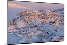 Town Uummannaq during winter in northern West Greenland beyond the Arctic Circle.-Martin Zwick-Mounted Photographic Print