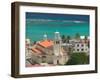 Town View and Church on Marie-Galante Island, Guadaloupe, Caribbean-Walter Bibikow-Framed Premium Photographic Print