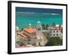 Town View and Church on Marie-Galante Island, Guadaloupe, Caribbean-Walter Bibikow-Framed Photographic Print