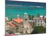 Town View and Church on Marie-Galante Island, Guadaloupe, Caribbean-Walter Bibikow-Mounted Photographic Print